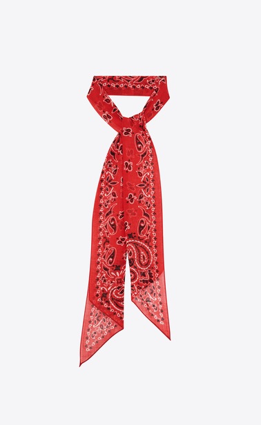 Lavallière tie in wool etamine with YSL bandana print